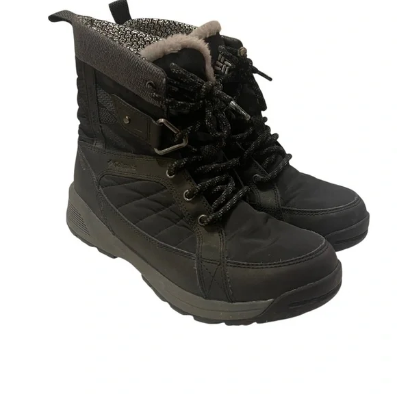 Columbia Meadows Black Shorty Omni Heat 3D Mid Winter Snow Boots Womens - Picture 2 of 8